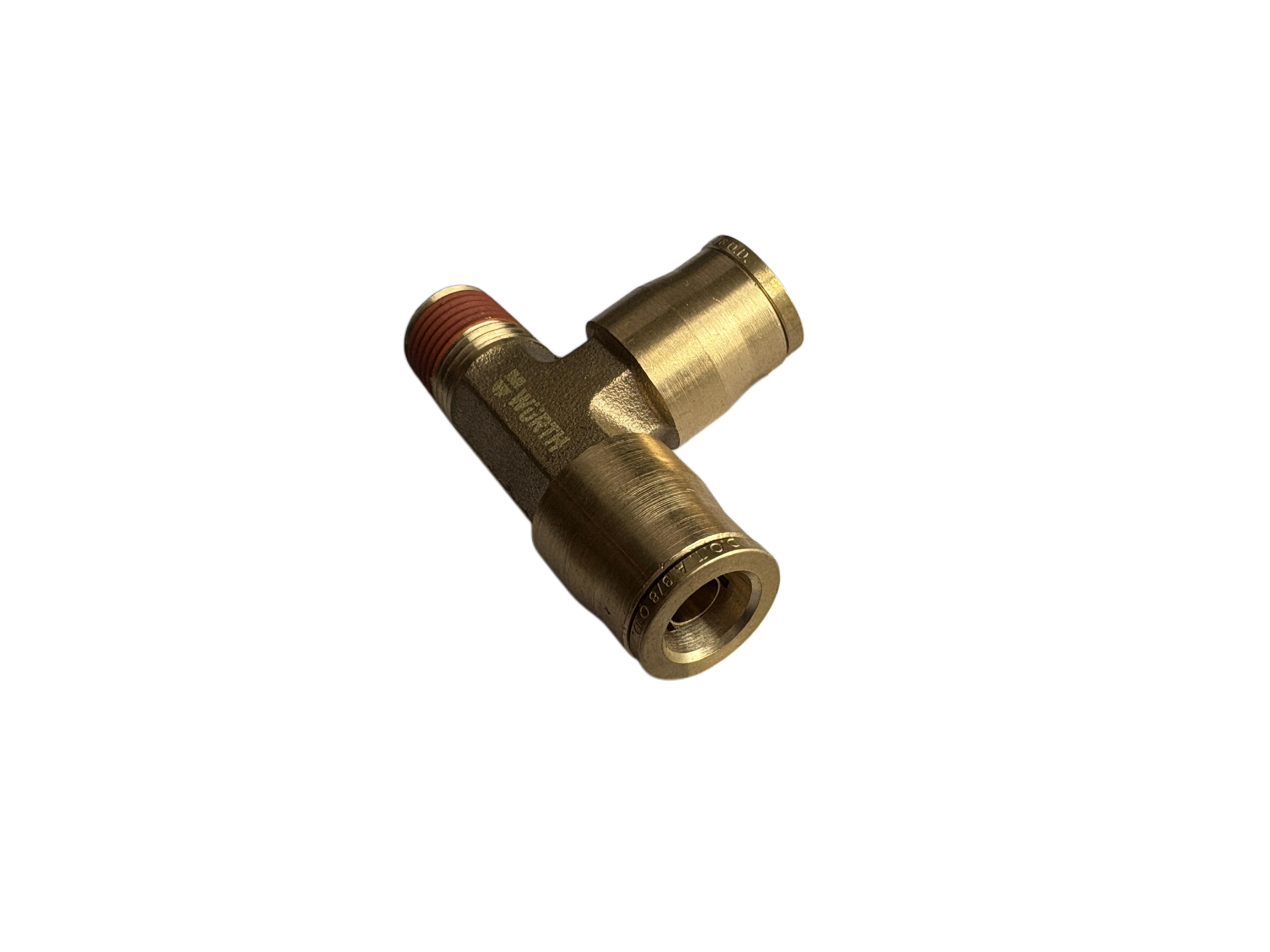 PTC TEE TUBE1/2IN MALEPIPE3/8NPT-CNTR TUBE